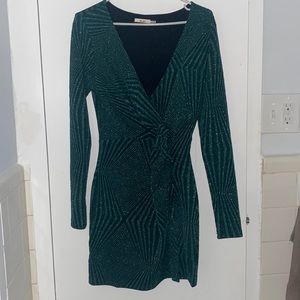 Emerald Sparkle Wrap Dress